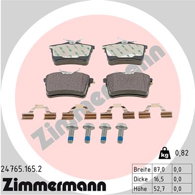 ZIMMERMANN Hátsó fékbetét 24765.165.2_ZIM