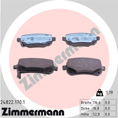 ZIMMERMANN Hátsó fékbetét 24822.170.1_ZIM