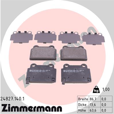 ZIMMERMANN Hátsó fékbetét 24827.140.1_ZIM