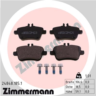 ZIMMERMANN Hátsó fékbetét 24848.185.1_ZIM