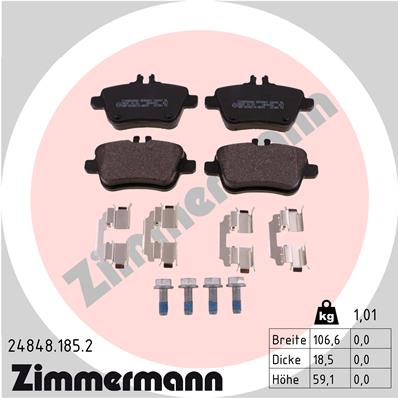 ZIMMERMANN Hátsó fékbetét 24848.185.2_ZIM