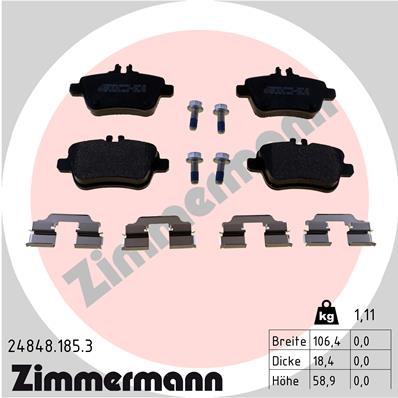 ZIMMERMANN Fékbetét, mind 24848.185.3_ZIM