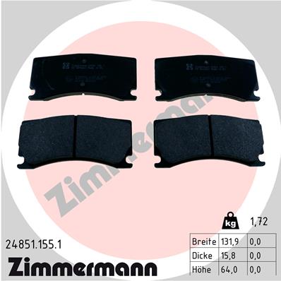 ZIMMERMANN Fékbetét, mind 24851.155.1_ZIM