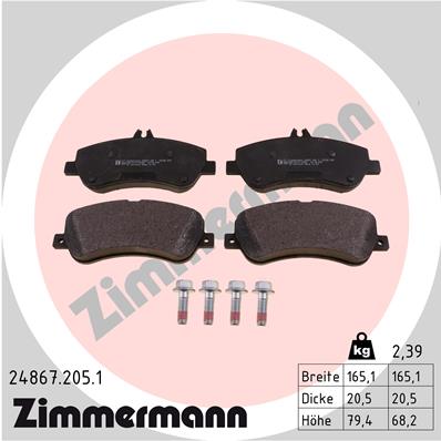 ZIMMERMANN Első fékbetét 24867.205.1_ZIM