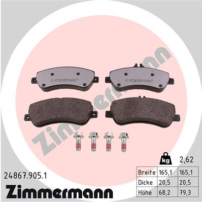 ZIMMERMANN Fékbetét, mind 24867.905.1_ZIM