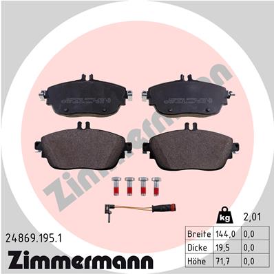 ZIMMERMANN Első fékbetét 24869.195.1_ZIM