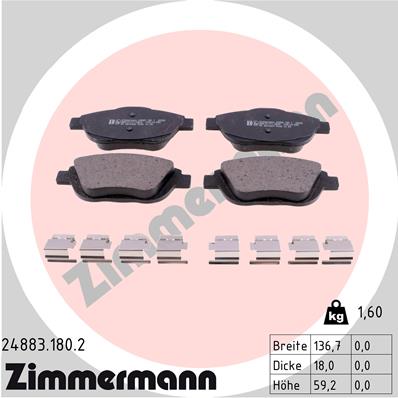 ZIMMERMANN Első fékbetét 24883.180.2_ZIM