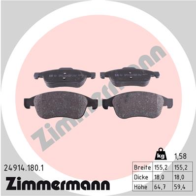 ZIMMERMANN Első fékbetét 24914.180.1_ZIM