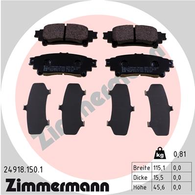 ZIMMERMANN Hátsó fékbetét 24918.150.1_ZIM