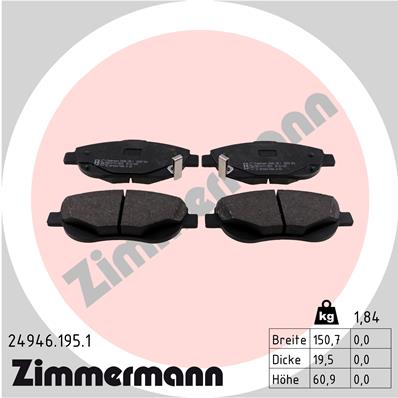 ZIMMERMANN Első fékbetét 24946.195.1_ZIM