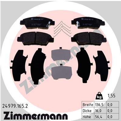 ZIMMERMANN Fékbetét, mind 24979.165.2_ZIM