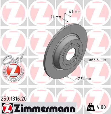 ZIMMERMANN Féktárcsa, mind 250.1316.20_ZIM