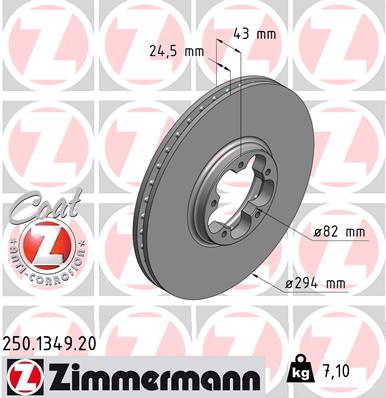 ZIMMERMANN Első féktárcsa 250.1349.20_ZIM