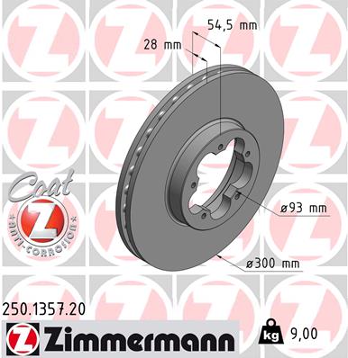 ZIMMERMANN Első féktárcsa 250.1357.20_ZIM