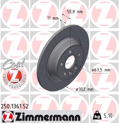 ZIMMERMANN Féktárcsa, mind 250.1361.52_ZIM