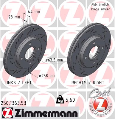 ZIMMERMANN Féktárcsa, mind 250.1363.53_ZIM