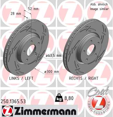 ZIMMERMANN Féktárcsa, mind 250.1365.53_ZIM