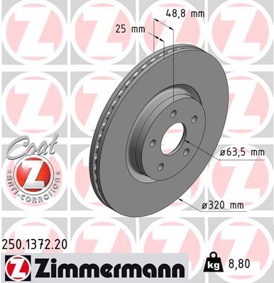 ZIMMERMANN Első féktárcsa 250.1372.20_ZIM