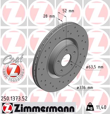 ZIMMERMANN Első féktárcsa 250.1373.52_ZIM