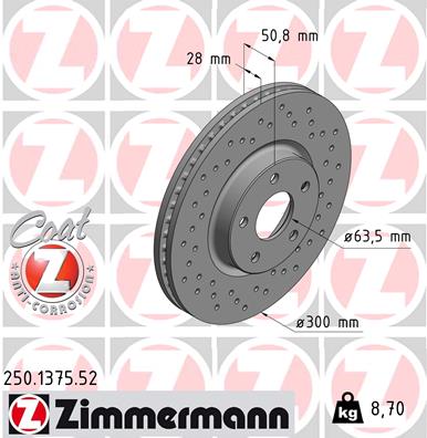 ZIMMERMANN Első féktárcsa 250.1375.52_ZIM