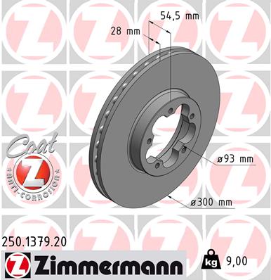 ZIMMERMANN Első féktárcsa 250.1379.20_ZIM