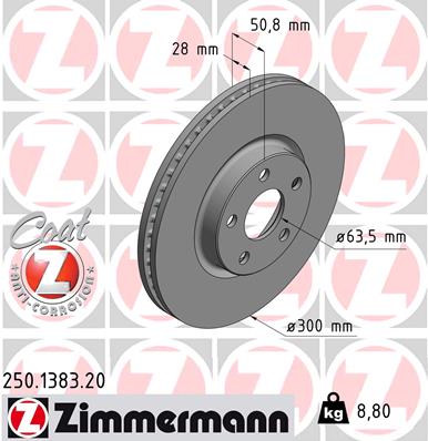 ZIMMERMANN Első féktárcsa 250.1383.20_ZIM