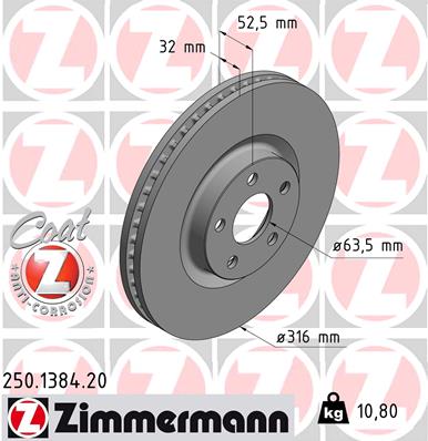 ZIMMERMANN Első féktárcsa 250.1384.20_ZIM