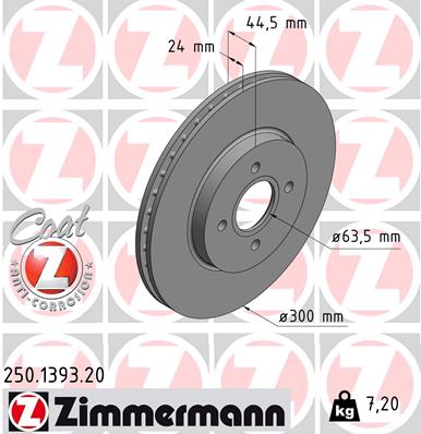 ZIMMERMANN Féktárcsa, mind 250.1393.20_ZIM