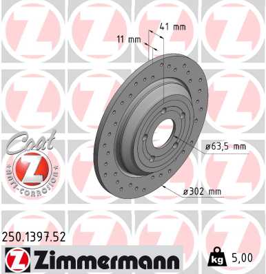 ZIMMERMANN Féktárcsa, mind 250.1397.52_ZIM