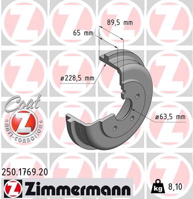 ZIMMERMANN Fékdob 250.1769.20_ZIM