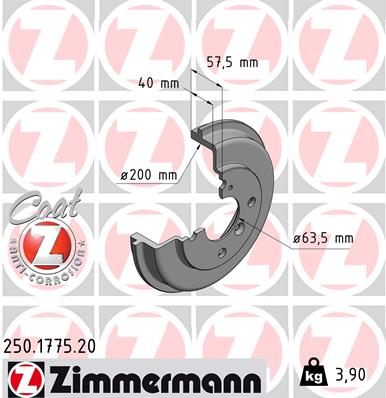 ZIMMERMANN Fékdob 250.1775.20_ZIM