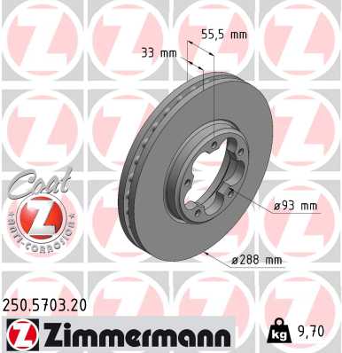 ZIMMERMANN Féktárcsa, mind 250.5703.20_ZIM