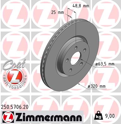 ZIMMERMANN Féktárcsa, mind 250.5706.20_ZIM