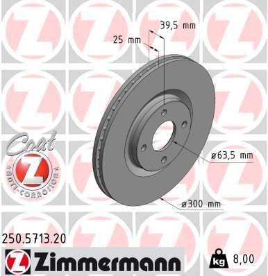 ZIMMERMANN Féktárcsa, mind 250.5713.20_ZIM