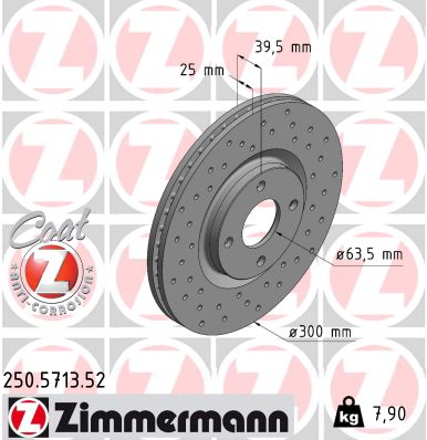 ZIMMERMANN Féktárcsa, mind 250.5713.52_ZIM