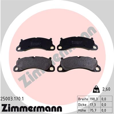 ZIMMERMANN Első fékbetét 25003.170.1_ZIM