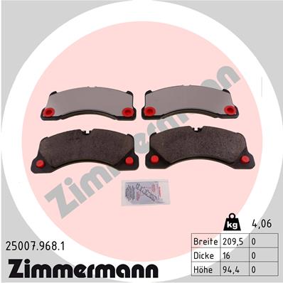 ZIMMERMANN Fékbetét, mind 25007.968.1_ZIM