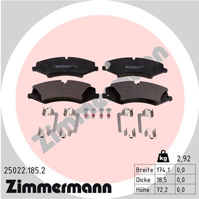 ZIMMERMANN Fékbetét, mind 25022.185.2_ZIM