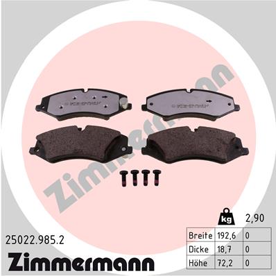 ZIMMERMANN Fékbetét, mind 25022.985.2_ZIM