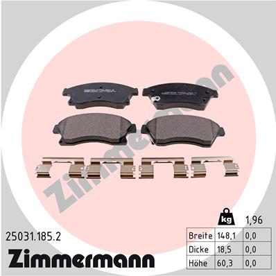 ZIMMERMANN Első fékbetét 25031.185.2_ZIM