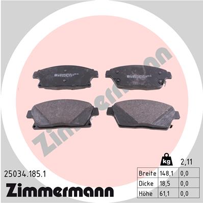 ZIMMERMANN Első fékbetét 25034.185.1_ZIM