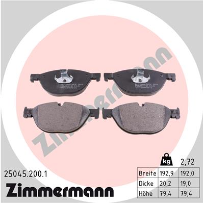 ZIMMERMANN Első fékbetét 25045.200.1_ZIM