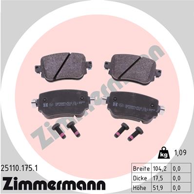 ZIMMERMANN Hátsó fékbetét 25110.175.1_ZIM