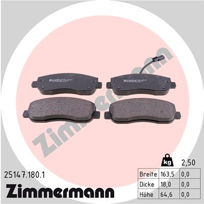 ZIMMERMANN Első fékbetét 25147.180.1_ZIM