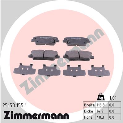 ZIMMERMANN Hátsó fékbetét 25153.155.1_ZIM