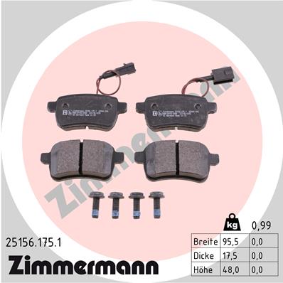 ZIMMERMANN Hátsó fékbetét 25156.175.1_ZIM