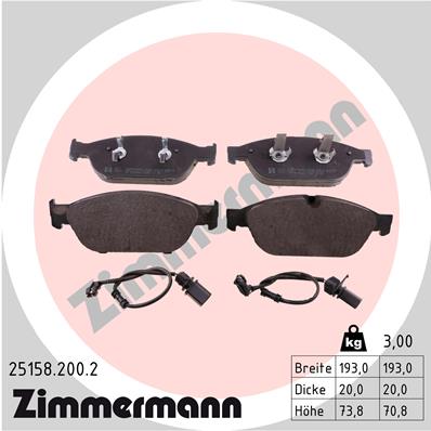 ZIMMERMANN Első fékbetét 25158.200.2_ZIM