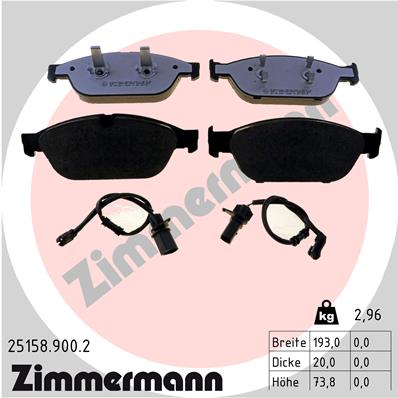 ZIMMERMANN Fékbetét, mind 25158.900.2_ZIM