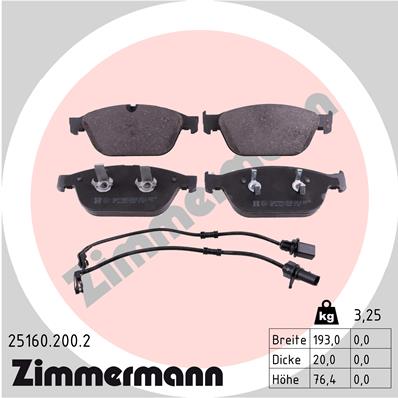 ZIMMERMANN Első fékbetét 25160.200.2_ZIM