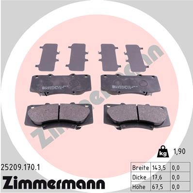 ZIMMERMANN 25209.170.1_ZIM Első fékbetét